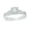 Thumbnail Image 1 of 0.45 CT. T.W. Diamond Frame Twist Shank Engagement Ring in 10K White Gold