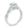 Thumbnail Image 2 of 0.45 CT. T.W. Diamond Frame Twist Shank Engagement Ring in 10K White Gold
