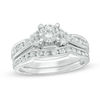 Thumbnail Image 0 of 0.95 CT. T.W. Diamond Tri-Sides Bridal Set in 10K White Gold