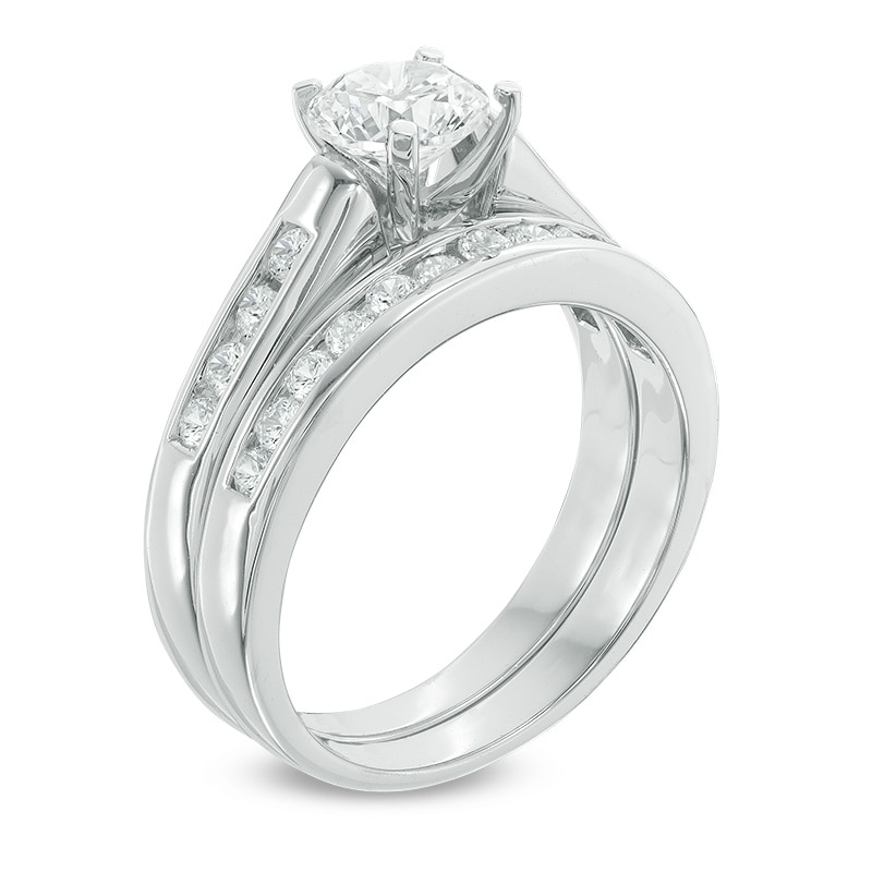 Main Image 2 of 1.28 CT. T.W. Diamond Bridal Set in 10K White Gold