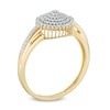 Thumbnail Image 2 of 0.25 CT. T. W. Diamond Tiered Sunburst Ring in 10K Gold