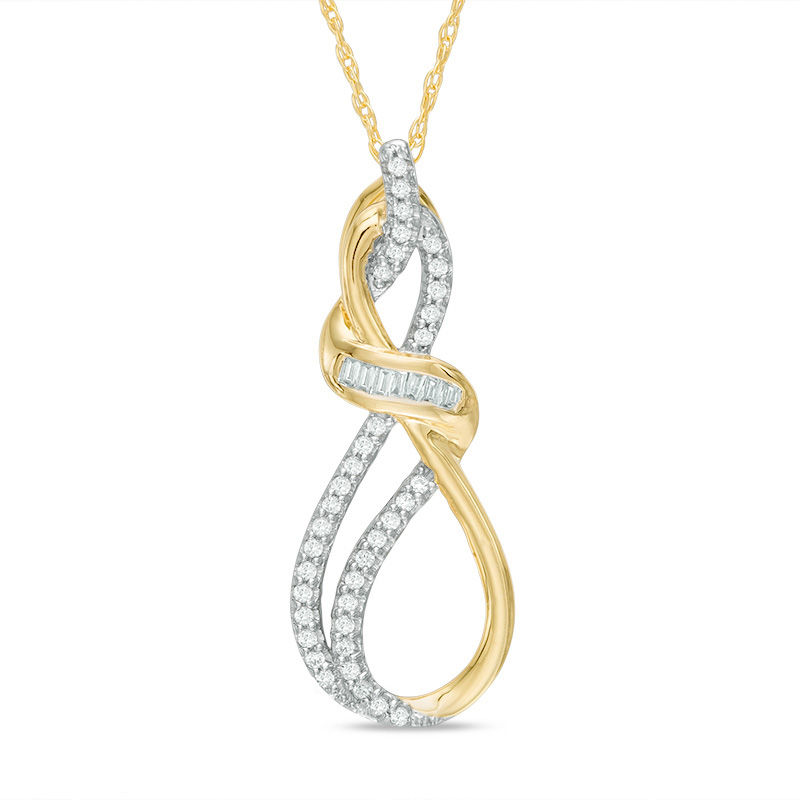 Main Image 1 of 0.15 CT. T. W. Diamond Infinity Pendant in 10K Gold