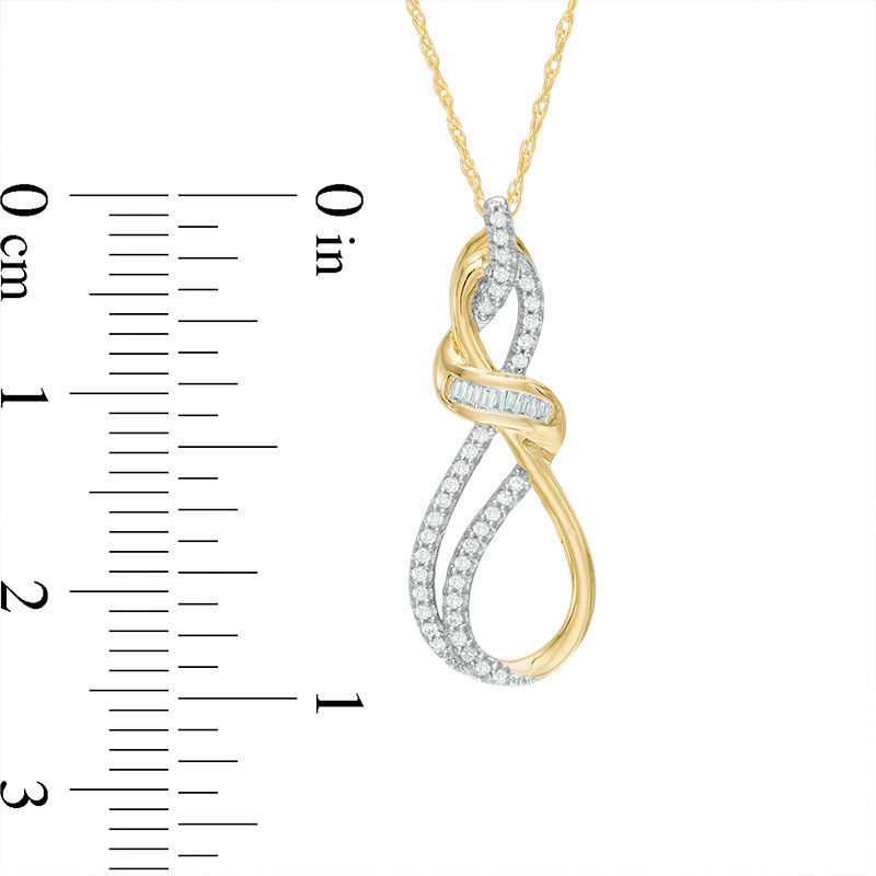 Main Image 2 of 0.15 CT. T. W. Diamond Infinity Pendant in 10K Gold