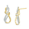 Thumbnail Image 0 of 0.15 CT. T. W. Diamond Infinity Earrings in 10K Gold