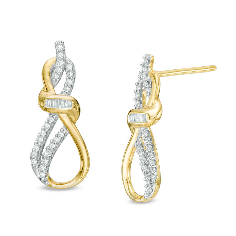 0.15 CT. T. W. Diamond Infinity Earrings in 10K Gold