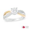 Thumbnail Image 0 of 0.95 CT. T.W. Certified Canadian Diamond Split Shank Engagement Ring in 14K Two-Tone Gold (I/I2)