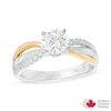 Thumbnail Image 1 of 0.95 CT. T.W. Certified Canadian Diamond Split Shank Engagement Ring in 14K Two-Tone Gold (I/I2)
