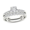 1.00 CT. T.W. Diamond Scallop Shank Bridal Set in 14K White Gold