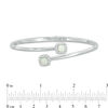 Thumbnail Image 1 of 5.0mm Cushion-Cut Lab-Created Opal and White Sapphire Frame Bypass Bangle in Sterling Silver - 7.25"