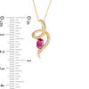 Thumbnail Image 1 of Oval Ruby and Diamond Accent Looping Ribbon Pendant in 10K Gold