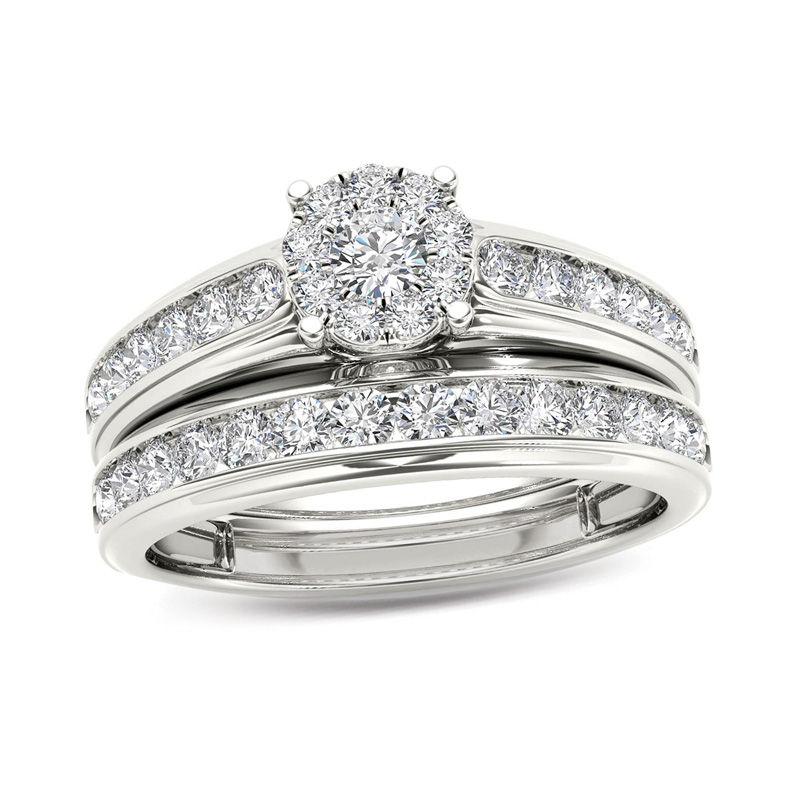 1.50  CT. T.W. Diamond Frame Bridal Set in 14K White Gold|Peoples Jewellers