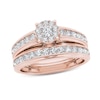 Thumbnail Image 1 of 1.50  CT. T.W. Diamond Frame Bridal Set in 14K Rose Gold