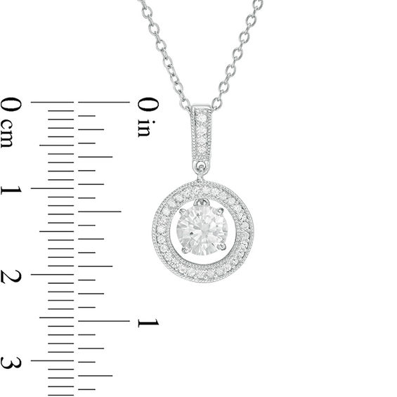 Lab-Created White Sapphire Frame Pendant and Drop Earrings Set in Sterling Silver