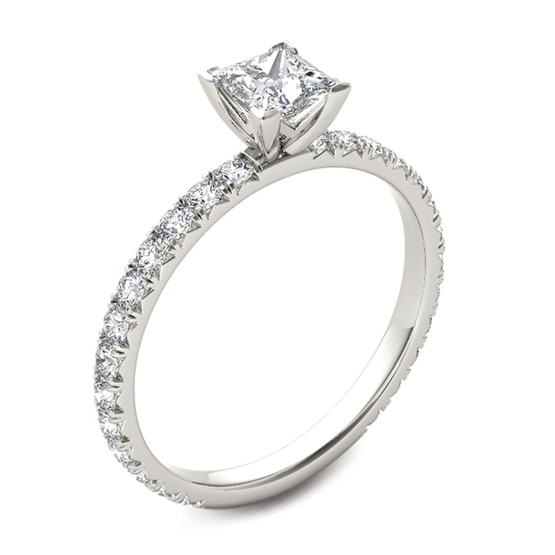 Main Image 2 of 1.00 CT. T.W. Princess-Cut Diamond Engagement Ring in 14K White Gold