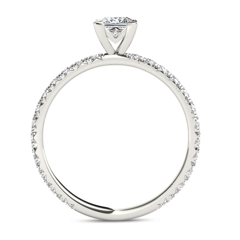 1.00 CT. T.W. Princess-Cut Diamond Engagement Ring in 14K White Gold