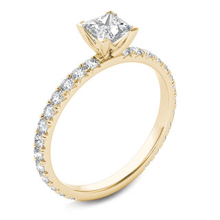 1.00 CT. T.W. Princess-Cut Diamond Engagement Ring in 14K Gold