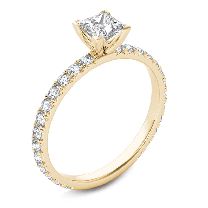 1.00 CT. T.W. Princess-Cut Diamond Engagement Ring in 14K Gold