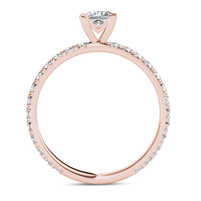 1.00 CT. T.W. Princess-Cut Diamond Engagement Ring in 14K Rose