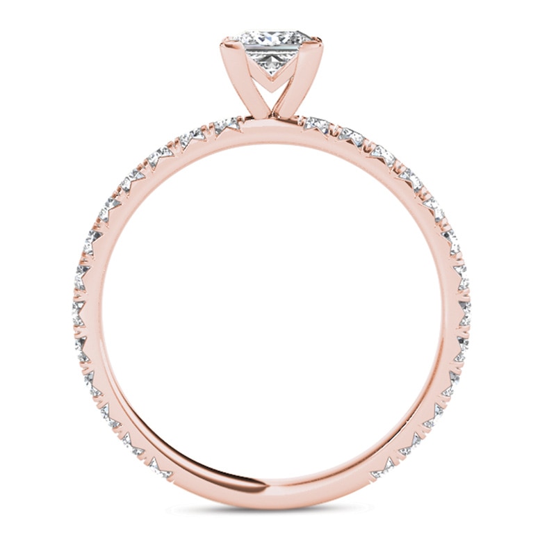 1.00 CT. T.W. Princess-Cut Diamond Engagement Ring in 14K Rose Gold
