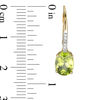 Thumbnail Image 1 of Oval Peridot and Diamond Accent Drop Earrings in 10K Gold