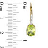 Thumbnail Image 2 of Oval Peridot and Diamond Accent Drop Earrings in 10K Gold