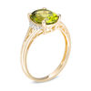 Thumbnail Image 1 of Oval Peridot and Diamond Accent Split Shank Ring in 10K Gold