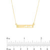 "Mom" Sideways Bar Necklace in 10K Gold - 17"