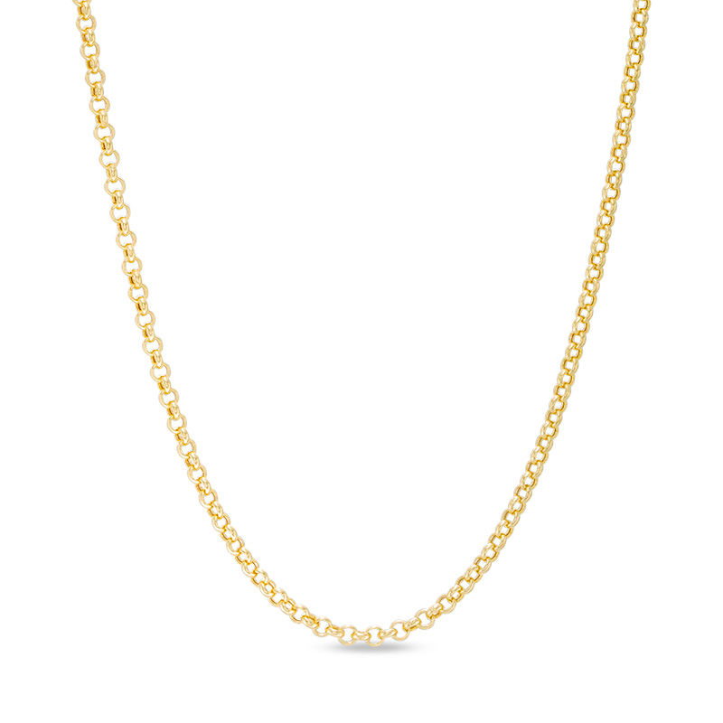 Men's 2.3mm Rolo Chain Necklace in Solid 14K Gold - 30"|Peoples Jewellers