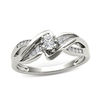 Thumbnail Image 1 of 0.14 CT. T.W. Diamond Crossover Bypass Promise Ring in 14K White Gold
