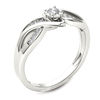 Thumbnail Image 2 of 0.14 CT. T.W. Diamond Crossover Bypass Promise Ring in 14K White Gold
