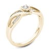 Thumbnail Image 2 of 0.15 CT. T.W. Diamond Crossover Bypass Promise Ring in 14K Gold