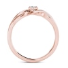 Thumbnail Image 2 of 0.15 CT. T.W. Diamond Crossover Bypass Promise Ring in 14K Rose Gold