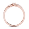 Thumbnail Image 3 of 0.15 CT. T.W. Diamond Crossover Bypass Promise Ring in 14K Rose Gold