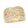 Thumbnail Image 1 of 0.75 CT. T.W. Diamond Multi-Row Woven Band in 10K Gold