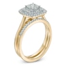 Thumbnail Image 1 of 0.45 CT. T.W. Composite Diamond Double Cushion Frame Bridal Set in 10K Gold