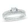 Thumbnail Image 0 of 0.45 CT. T.W. Princess-Cut Diamond Bypass Bridal Set in 10K White Gold