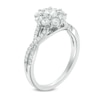 0.95 CT. T.W. Canadian Certified Diamond Frame Engagement Ring in 14K White Gold (I/I2)