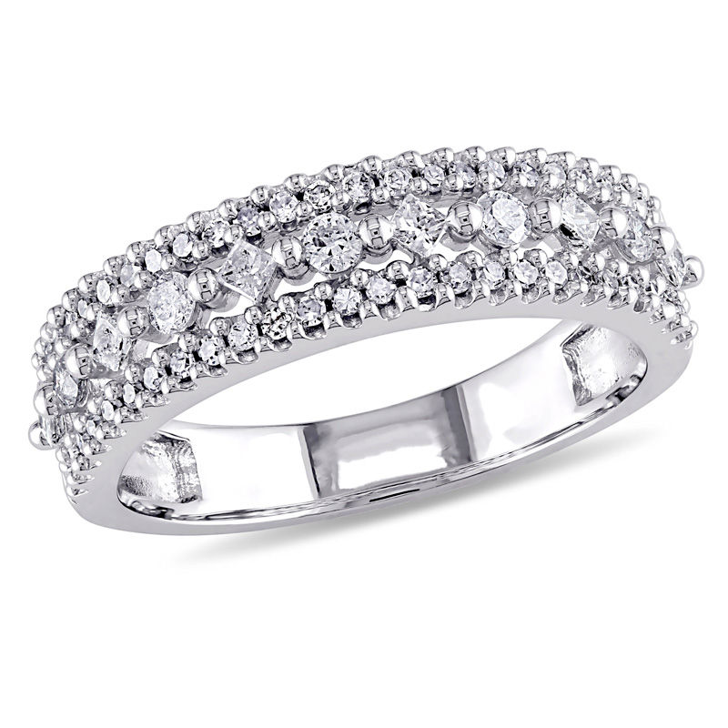 0.50 CT. T.W. Diamond Multi-Row Band in 10K White Gold|Peoples Jewellers