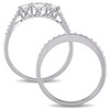 Thumbnail Image 3 of 0.73 CT. T.W. Diamond Three Stone Bridal Set in 10K White Gold