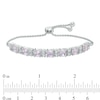 Thumbnail Image 1 of Cushion-Cut Lab-Created Pink and White Sapphire Bolo Bracelet in Sterling Silver - 9.5"