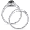 Thumbnail Image 3 of 1.47 CT. T.W. Enhanced Black and White Diamond Frame Loop Shank Bridal Set in 10K White Gold