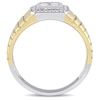Thumbnail Image 3 of Men's 0.49 CT. T.W. Square-Cut Quad Diamond Frame Ring in 10K Two-Tone Gold