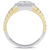 Thumbnail Image 2 of Men's 0.49 CT. T.W. Square-Cut Quad Diamond Frame Ring in 10K Two-Tone Gold