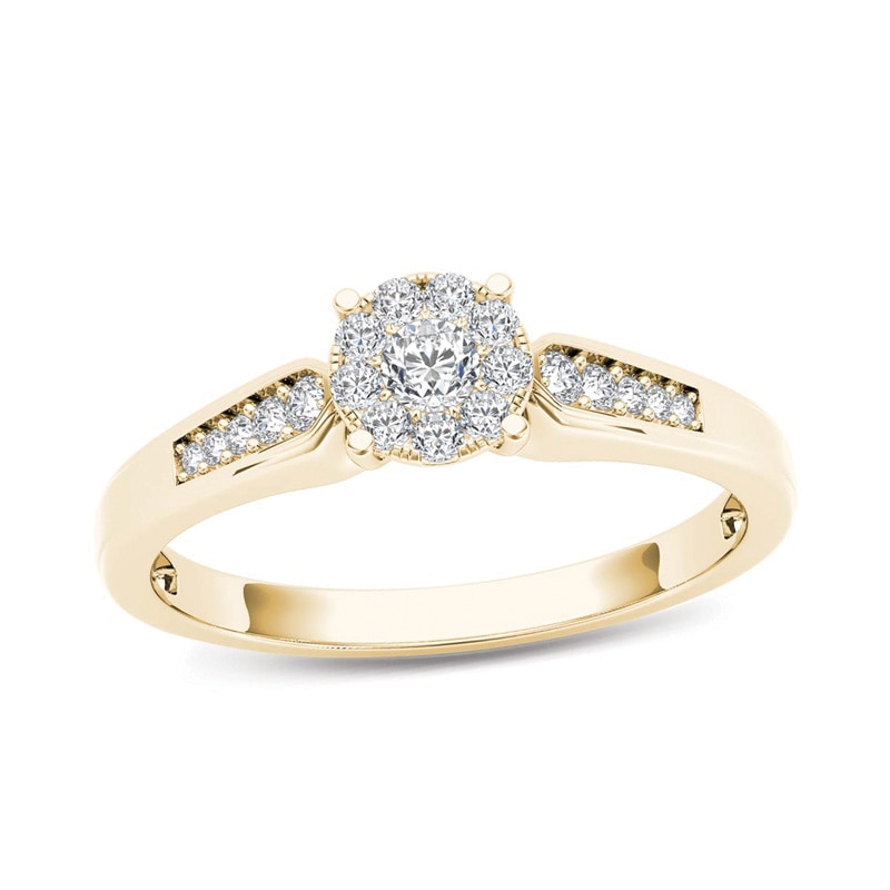 Main Image 1 of 0.25 CT. T.W. Diamond Frame Promise Ring in 14K Gold