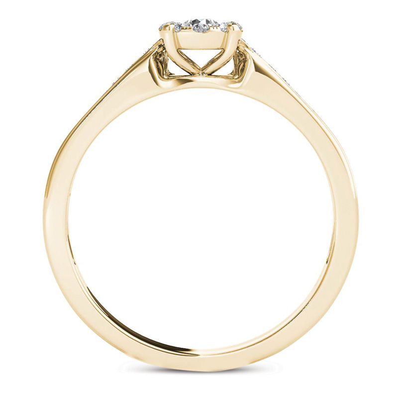Main Image 3 of 0.25 CT. T.W. Diamond Frame Promise Ring in 14K Gold