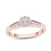 Thumbnail Image 0 of 0.25 CT. T.W. Diamond Framed Promise Ring in 14K Rose Gold