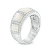 Thumbnail Image 2 of Mother-of-Pearl and Lab-Created White Sapphire Five Stone Ring in Sterling Silver