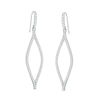 Thumbnail Image 0 of Lab-Created White Sapphire Open Leaf Drop Earrings in Sterling Silver