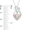 Thumbnail Image 2 of Unstoppable Love™ 0.14 CT. T.W. Diamond Heart Motherly Love Pendant in Sterling Silver and 10K Rose Gold