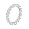 Thumbnail Image 2 of Lab-Created White Sapphire Vintage-Style Eternity Band in Sterling Silver